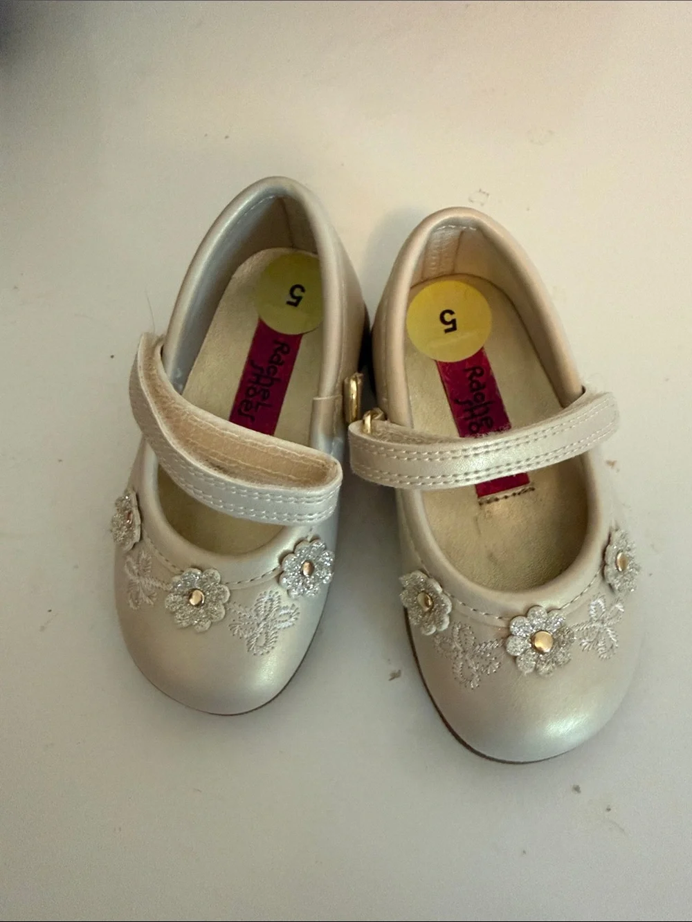 Rachel Girls Pearl Cream Floral Mary Jane Shoes